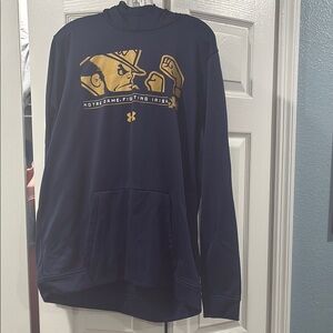 Under Armour Navy Blue hoodie with Notre Dame Logo XL